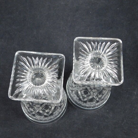 Set Of 2 Imperial Cape Cod Clear Square Footed Tumbler Glasses Vintage 5.5 Tea - Picture 11 of 12